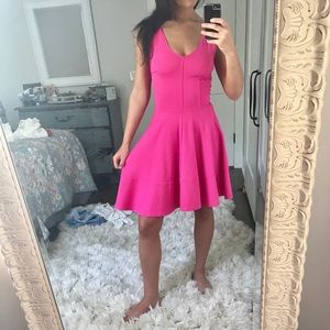 Pink A-Line Dress With Gold Zipper